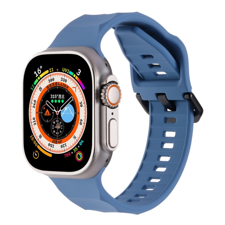 For Apple Watch 6 44mm Ripple Silicone Sports Watch Band(Light Blue) - Watch Bands by PMC TechLife | Online Shopping South Africa | PMC TechLife