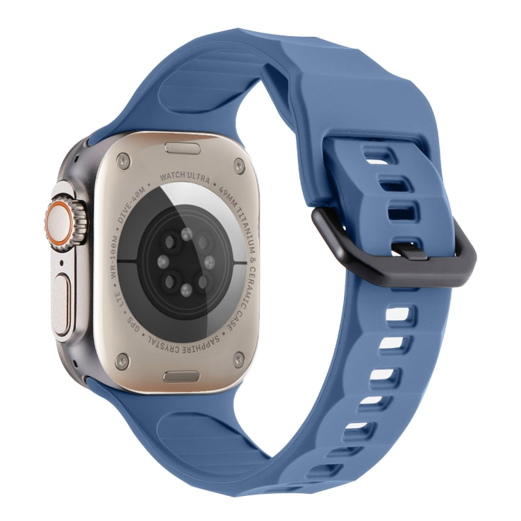 For Apple Watch 6 44mm Ripple Silicone Sports Watch Band(Light Blue) - Watch Bands by PMC TechLife | Online Shopping South Africa | PMC TechLife