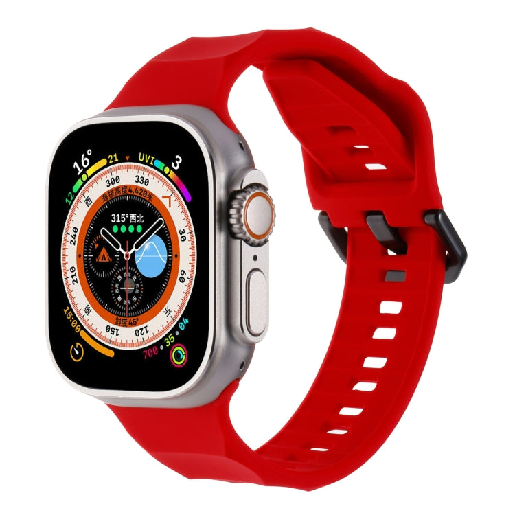 For Apple Watch 4 44mm Ripple Silicone Sports Watch Band(Red) - Watch Bands by PMC TechLife | Online Shopping South Africa | PMC TechLife