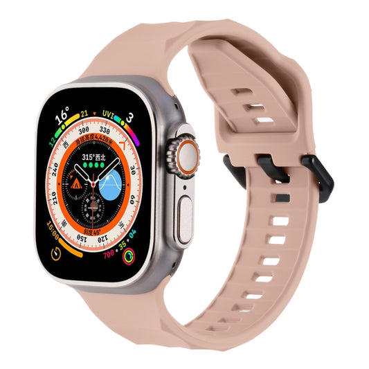 For Apple Watch 2 42mm Ripple Silicone Sports Watch Band(Pink) - Watch Bands by PMC Jewellery | Online Shopping South Africa | PMC Jewellery