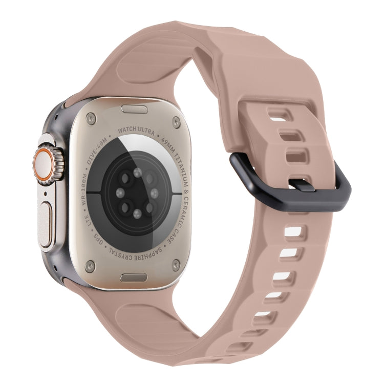 For Apple Watch 2 42mm Ripple Silicone Sports Watch Band(Pink) - Watch Bands by PMC TechLife | Online Shopping South Africa | PMC TechLife