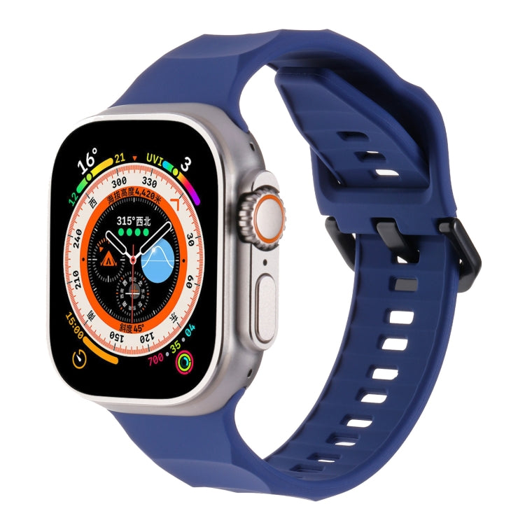 For Apple Watch 2 42mm Ripple Silicone Sports Watch Band(Dark Blue) - Watch Bands by PMC TechLife | Online Shopping South Africa | PMC TechLife