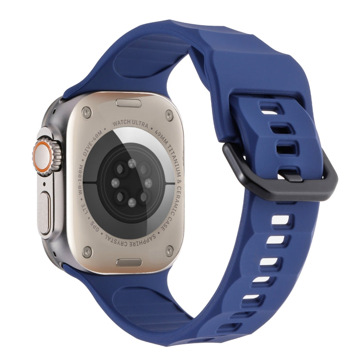 For Apple Watch 2 42mm Ripple Silicone Sports Watch Band(Dark Blue) - Watch Bands by PMC TechLife | Online Shopping South Africa | PMC TechLife