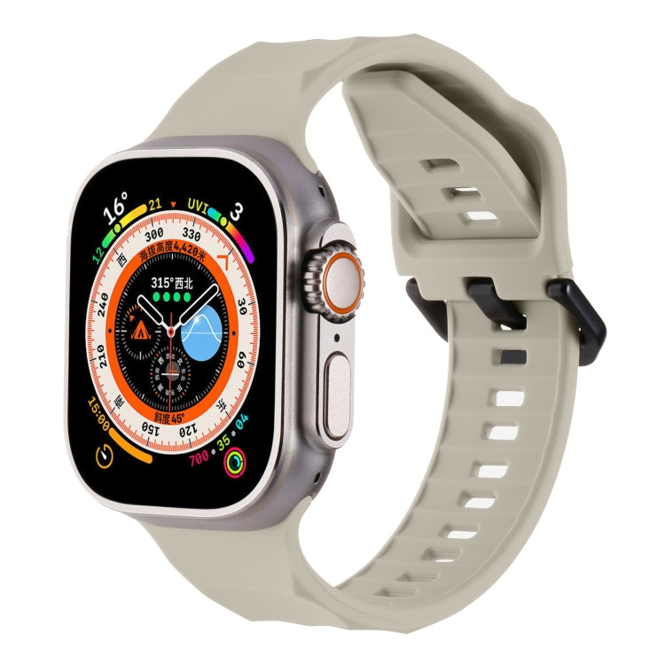 For Apple Watch 2 42mm Ripple Silicone Sports Watch Band(Starlight) - Watch Bands by PMC TechLife | Online Shopping South Africa | PMC TechLife