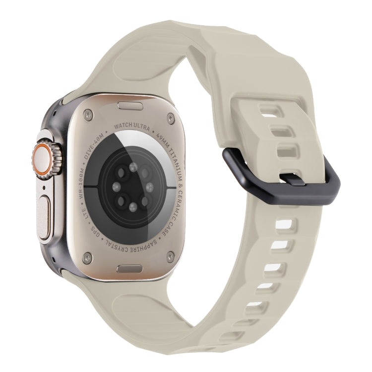 For Apple Watch 2 42mm Ripple Silicone Sports Watch Band(Starlight) - Watch Bands by PMC TechLife | Online Shopping South Africa | PMC TechLife