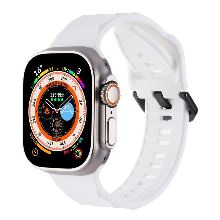 For Apple Watch 42mm Ripple Silicone Sports Watch Band(White) - Watch Bands by PMC TechLife | Online Shopping South Africa | PMC TechLife