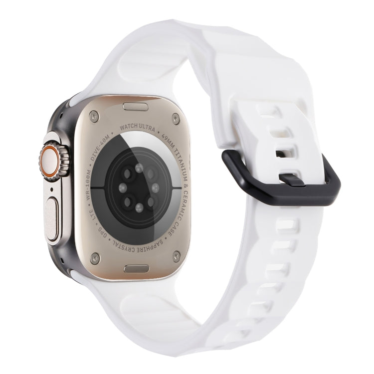For Apple Watch 42mm Ripple Silicone Sports Watch Band(White) - Watch Bands by PMC TechLife | Online Shopping South Africa | PMC TechLife