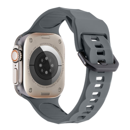 For Apple Watch 42mm Ripple Silicone Sports Watch Band(Dark Grey) - Watch Bands by PMC Jewellery | Online Shopping South Africa | PMC Jewellery