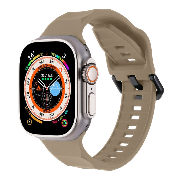 For Apple Watch 42mm Ripple Silicone Sports Watch Band(Brown) - Watch Bands by PMC TechLife | Online Shopping South Africa | PMC TechLife