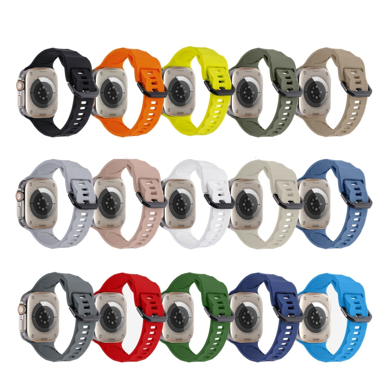For Apple Watch 8 45mm Ripple Silicone Sports Watch Band(Light Grey) - Watch Bands by PMC TechLife | Online Shopping South Africa | PMC TechLife