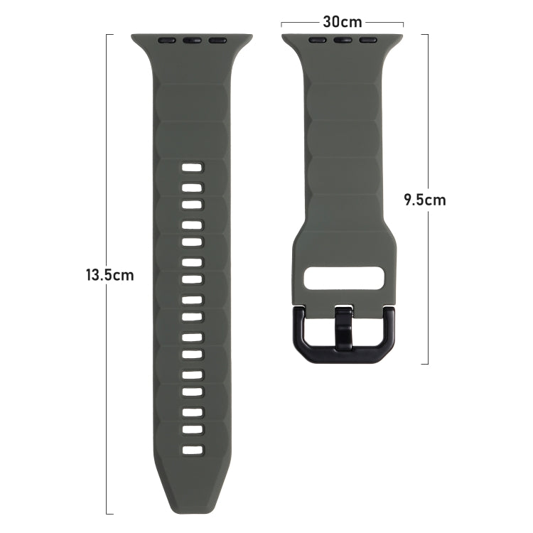 For Apple Watch SE 44mm Ripple Silicone Sports Watch Band(Light Grey) - Watch Bands by PMC TechLife | Online Shopping South Africa | PMC TechLife