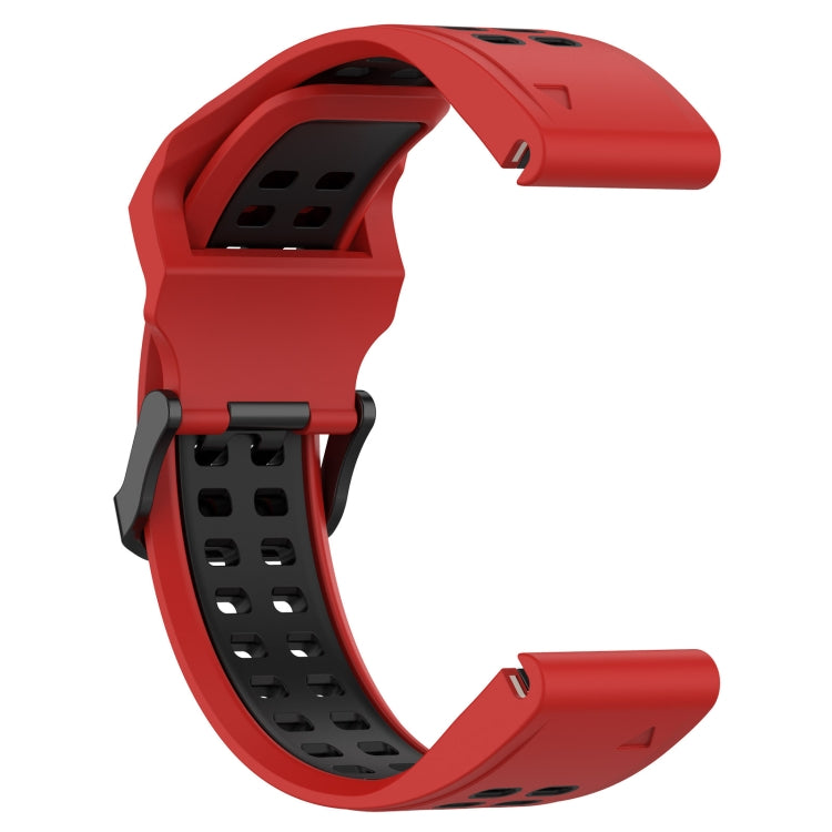 For Garmin Instinct 2S 20mm Two-Color Reverse Buckle Silicone Watch Band(Red+Black) - Watch Bands by PMC TechLife | Online Shopping South Africa | PMC TechLife