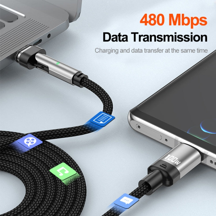 ENKAY 2 in 1 PD 100W / 27W 180 Degrees Rotation Magnetic Type-C / 8 Pin Fast Charging Data Cable with LED Light, Length:2m - Charging Cable & Head by ENKAY | Online Shopping South Africa | PMC TechLife | Buy Now Pay Later Mobicred