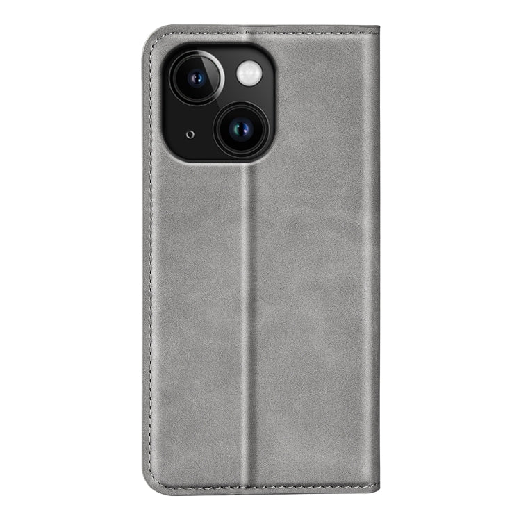 For iPhone 15 Plus Retro-skin Magnetic Suction Leather Phone Case(Grey) - free shipping - PMC TechLife - Order now!
