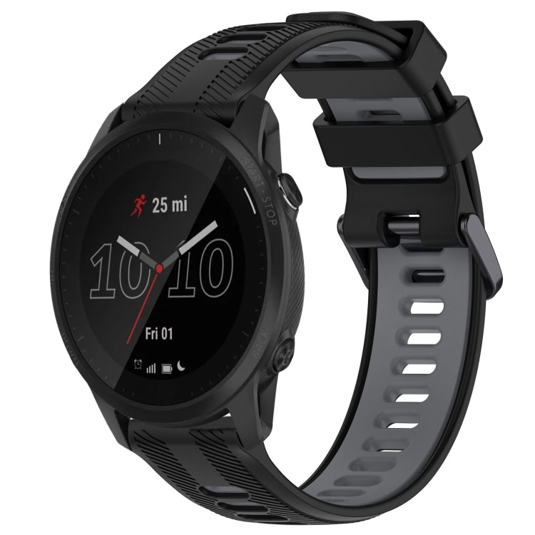 For Garmin Forerunner 945 Sports Two-Color Silicone Watch Band(Black+Grey) - Watch Bands by PMC TechLife | Online Shopping South Africa | PMC TechLife