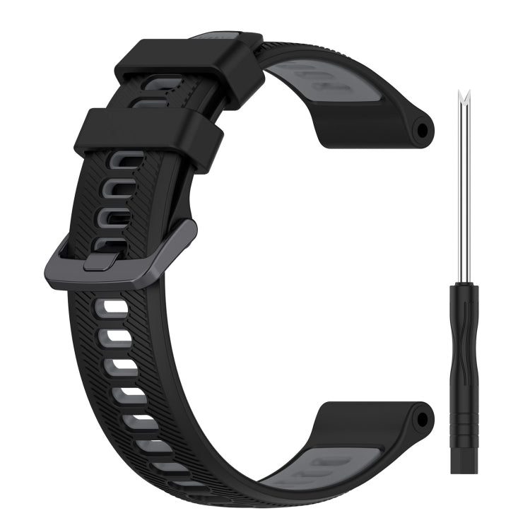 For Garmin Forerunner 945 Sports Two-Color Silicone Watch Band(Black+Grey) - Watch Bands by PMC TechLife | Online Shopping South Africa | PMC TechLife