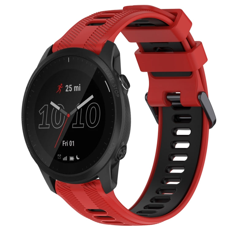 For Garmin Forerunner 945 Sports Two-Color Silicone Watch Band(Red+Black) - Watch Bands by PMC TechLife | Online Shopping South Africa | PMC TechLife