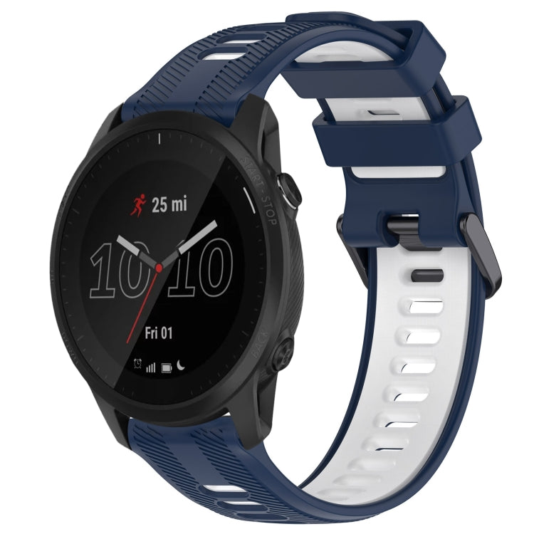 For Garmin Forerunner 945 Sports Two-Color Silicone Watch Band(Midnight Blue+White) - Watch Bands by PMC TechLife | Online Shopping South Africa | PMC TechLife
