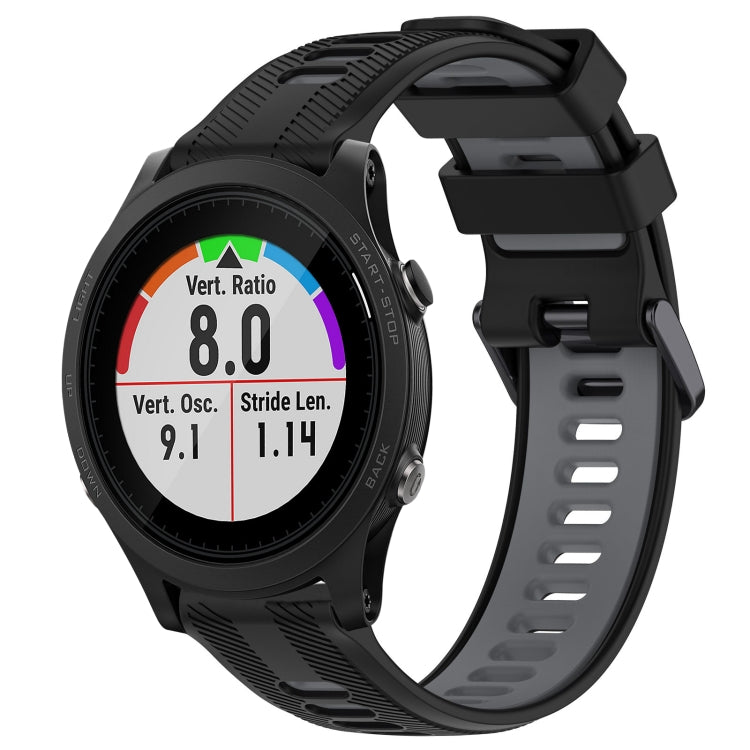 For Garmin Forerunner 935 Sports Two-Color Silicone Watch Band(Black+Grey) - Watch Bands by PMC Jewellery | Online Shopping South Africa | PMC Jewellery