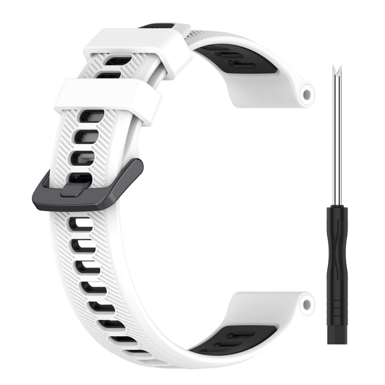 For Garmin Instinct 2 Sports Two-Color Silicone Watch Band(White+Black) - Watch Bands by PMC TechLife | Online Shopping South Africa | PMC TechLife