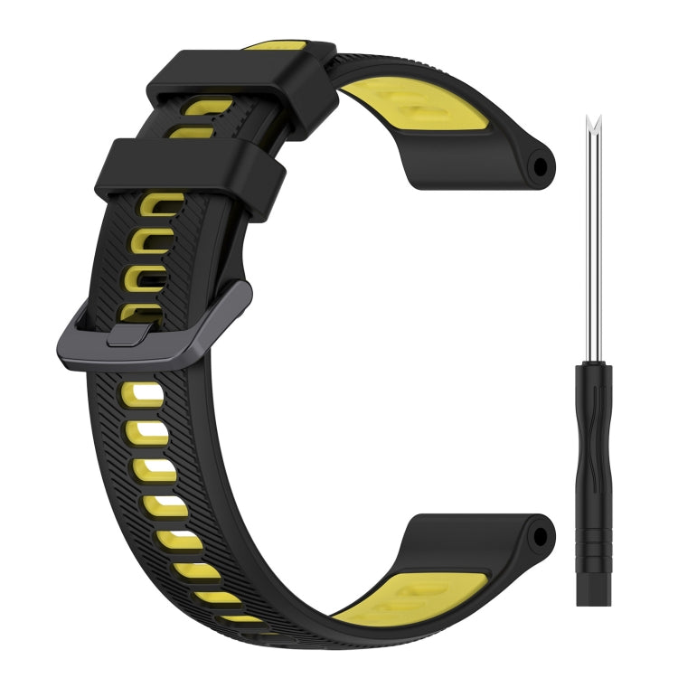 For Garmin Instinct 2 Sports Two-Color Silicone Watch Band(Black+Yellow) - Watch Bands by PMC TechLife | Online Shopping South Africa | PMC TechLife