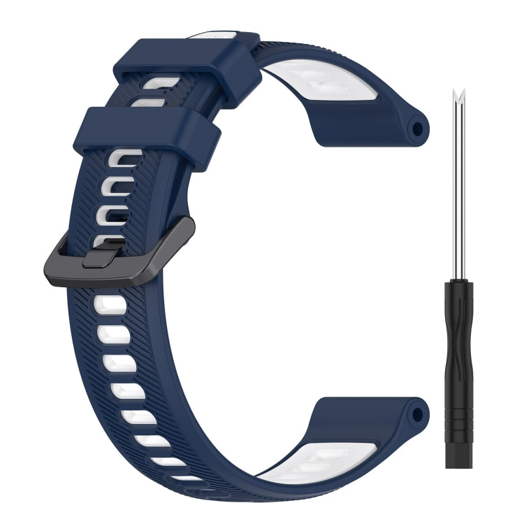 For Garmin Instinct Sports Two-Color Silicone Watch Band(Midnight Blue+White) - Watch Bands by PMC TechLife | Online Shopping South Africa | PMC TechLife