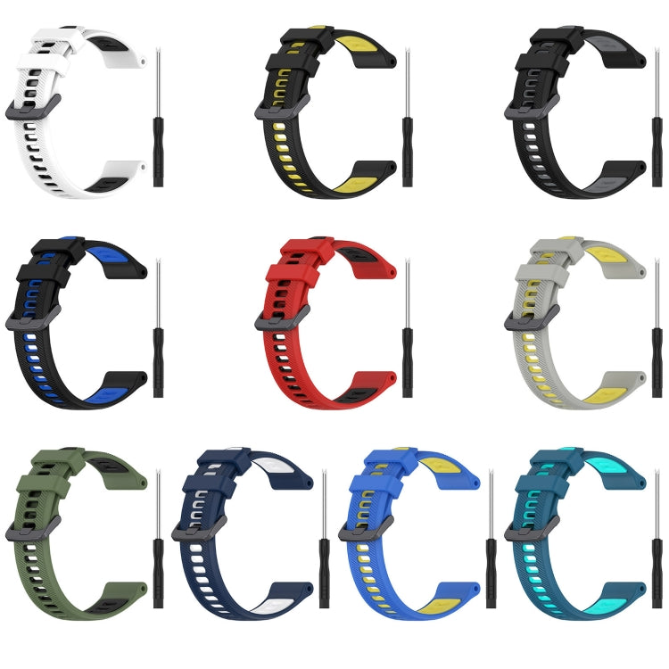 For Garmin Instinct Sports Two-Color Silicone Watch Band(Black+Grey) - Watch Bands by PMC TechLife | Online Shopping South Africa | PMC TechLife