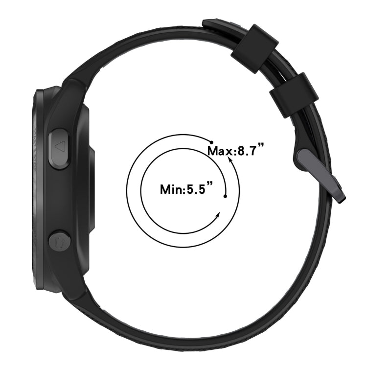 For Garmin Instinct Sports Two-Color Silicone Watch Band(Black+Blue) - Watch Bands by PMC TechLife | Online Shopping South Africa | PMC TechLife