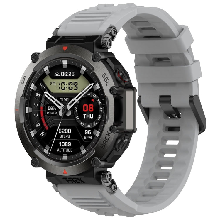 For Amazfit T-Rex Ultra Silicone Sports Watch Band(Grey) - Watch Bands by PMC TechLife | Online Shopping South Africa | PMC TechLife