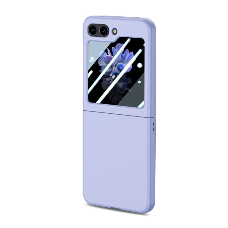 For Samsung Galaxy Z Flip5 JUNSUNMAY Smoothly PC + 9H Tempered Glass Protector Folding Phone Case(Navy Blue) - Galaxy Z Flip5 Cases by JUNSUNMAY | Online Shopping South Africa | PMC TechLife | Buy Now Pay Later Mobicred