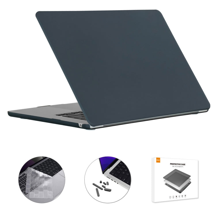For MacBook Air 15.3 A2941 ENKAY EU Version 3 in 1 Matte Protective Case with TPU Keyboard Film & Anti-dust Plugs(Black) - MacBook Air Cases by ENKAY | Online Shopping South Africa | PMC TechLife | Buy Now Pay Later Mobicred