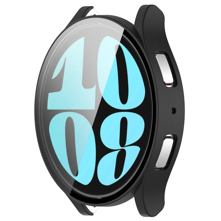 For Samsung Galaxy Watch6 40mm PC + Tempered Film Integrated Watch Protective Case(Black) - Watch Cases by PMC TechLife | Online Shopping South Africa | PMC TechLife | Buy Now Pay Later Mobicred