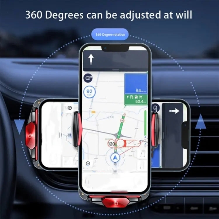 A6 Car Automatic Clamping Phone Holder 15W Magnetic Wireless Charger(Orange) - Car Charger by PMC TechLife | Online Shopping South Africa | PMC TechLife