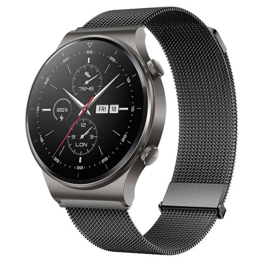 For Huawei Watch GT2 Pro / GT2 46mm Milan Double Magnetic Steel Mesh Watch Band(Gray) - Watch Bands by PMC Jewellery | Online Shopping South Africa | PMC Jewellery | Buy Now Pay Later Mobicred