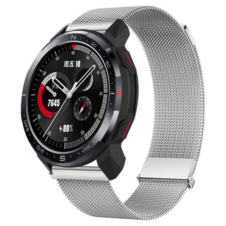 For Honor Watch GS Pro Milan Double Magnetic Steel Mesh Watch Band(Silver) - Watch Bands by PMC TechLife | Online Shopping South Africa | PMC TechLife