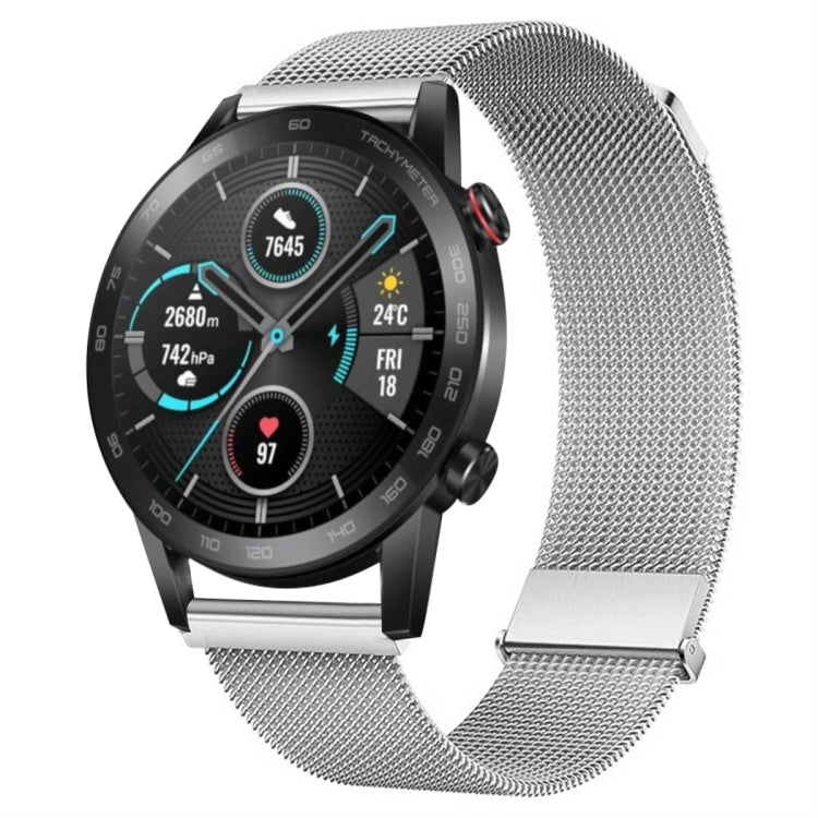 For Honor Magic Watch Milan Double Magnetic Steel Mesh Watch Band(Silver) - Watch Bands by PMC TechLife | Online Shopping South Africa | PMC TechLife