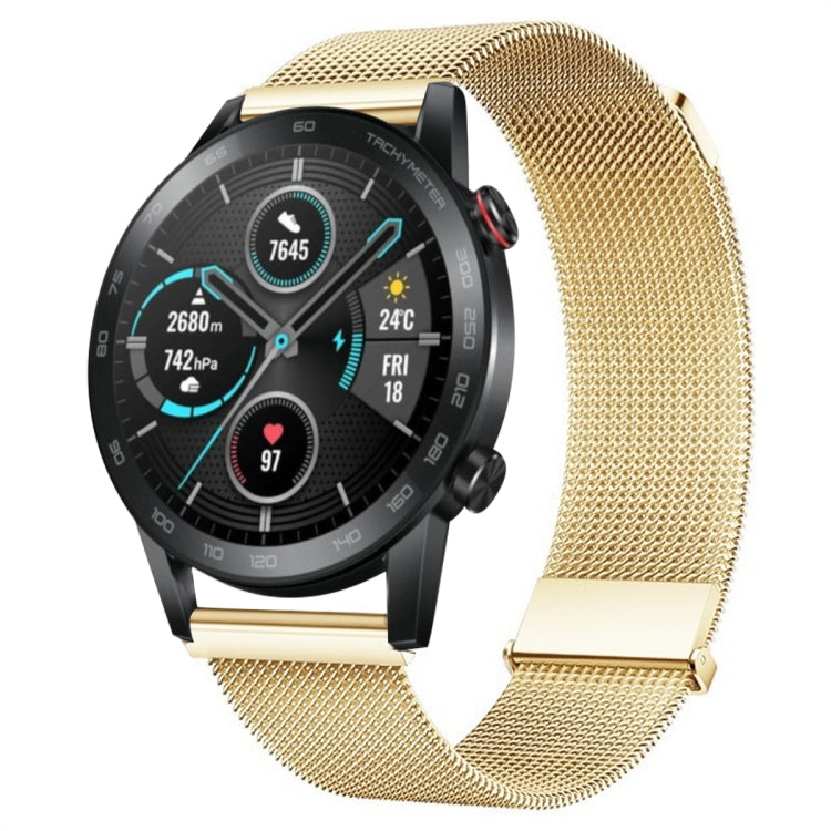 For Honor Magic Watch Milan Double Magnetic Steel Mesh Watch Band(Gold) - Watch Bands by PMC TechLife | Online Shopping South Africa | PMC TechLife