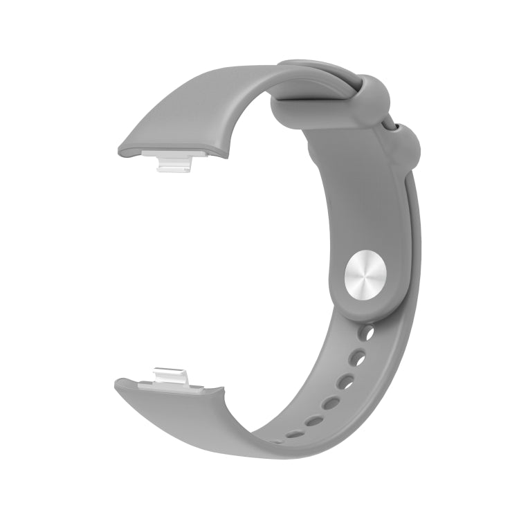 For Xiaomi Smart Band 9 Pro / 8 Pro Solid Color Reverse Buckle Silicone Watch Band(Gray) - Watch Bands by PMC TechLife | Online Shopping South Africa | PMC TechLife | Buy Now Pay Later Mobicred