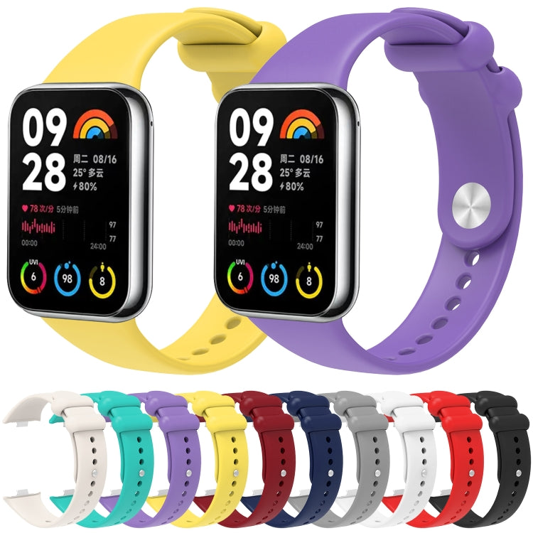 For Xiaomi Mi Band 8 Pro Solid Color Reverse Buckle Silicone Watch Band(Yellow) - Watch Bands by PMC TechLife | Online Shopping South Africa | PMC TechLife