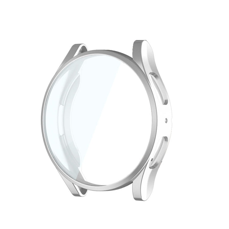 For Samsung Galaxy Watch6 44mm ENKAY Hat-Prince Full Coverage Electroplated Soft TPU Case with Screen Protection(Silver) - Watch Cases by ENKAY | Online Shopping South Africa | PMC TechLife