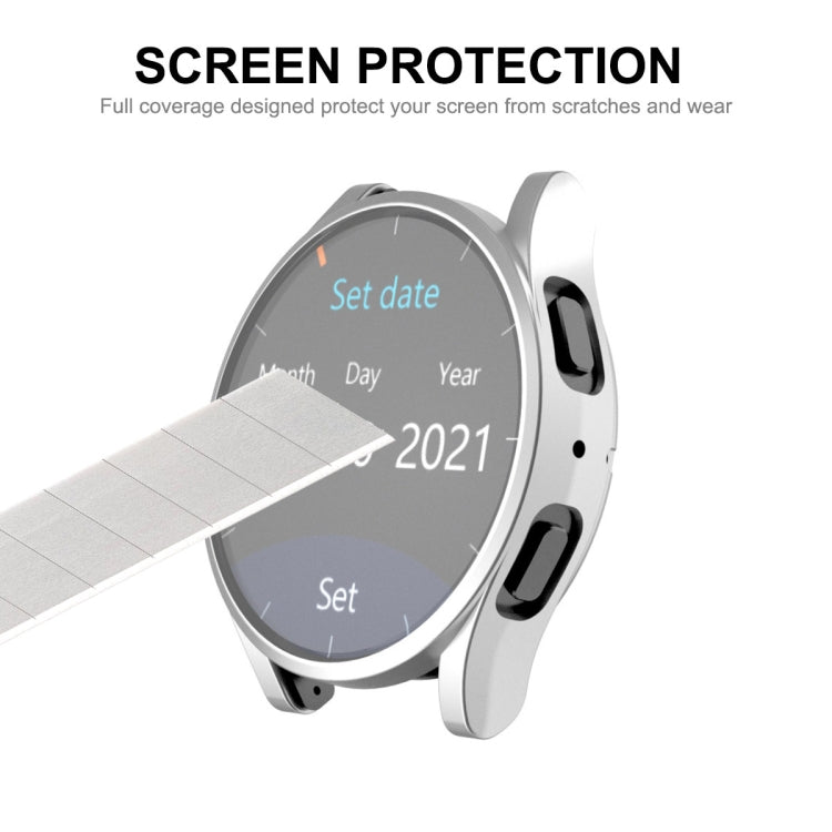 For Samsung Galaxy Watch6 40mm ENKAY Hat-Prince Full Coverage Electroplated Soft TPU Case with Screen Protection(Silver) - Watch Cases by ENKAY | Online Shopping South Africa | PMC TechLife