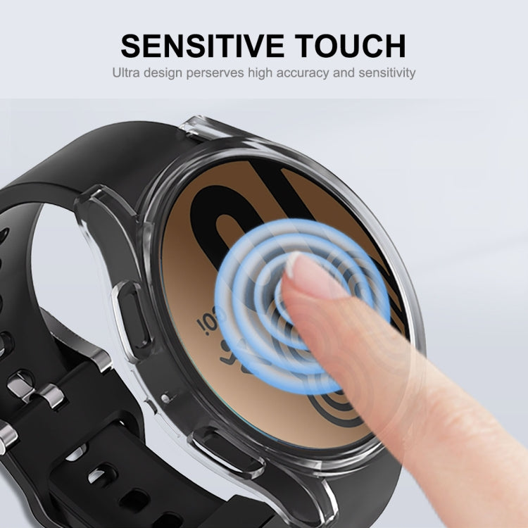 For Samsung Galaxy Watch6 40mm ENKAY Hat-Prince Full Coverage Electroplated Soft TPU Case with Screen Protection(Silver) - Watch Cases by ENKAY | Online Shopping South Africa | PMC TechLife