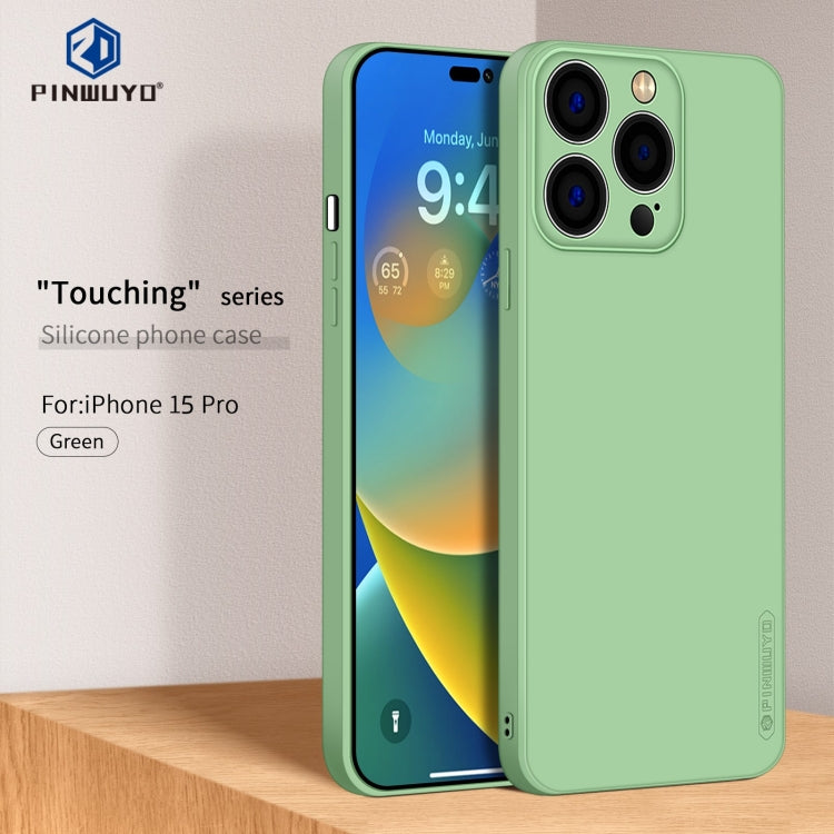 For iPhone 15 Pro PINWUYO Sense Series Liquid Silicone TPU Phone Case(Green) - free shipping - PMC TechLife - Order now!