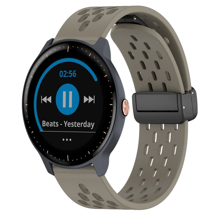 Compatible with Garmin Vivoactive3 Music 20mm Folding Magnetic Clasp Silicone Watch Band(Space Ash) - free shipping - PMC TechLife - Order now!