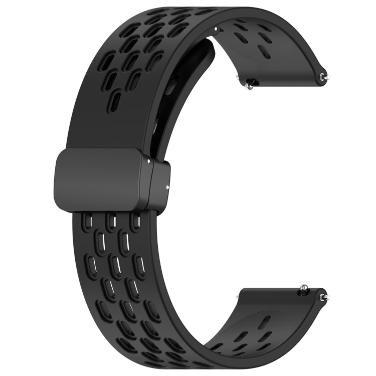 Compatible with Garmin Compatible witherunner Sq2 Music 20mm Folding Magnetic Clasp Silicone Watch Band(Black) - free shipping - PMC TechLife - Order now!