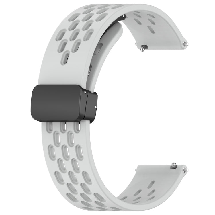 For Samsung  Galaxy Watch 4 Classic 46mm 20mm Folding Magnetic Clasp Silicone Watch Band(Light Grey) - free shipping - PMC TechLife - Order now!