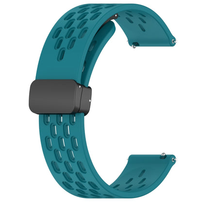 For Amazfit Pop Pro 20mm Folding Magnetic Clasp Silicone Watch Band(Hidden Green) - Watch Bands by PMC Jewellery | Online Shopping South Africa | PMC Jewellery | Buy Now Pay Later Mobicred