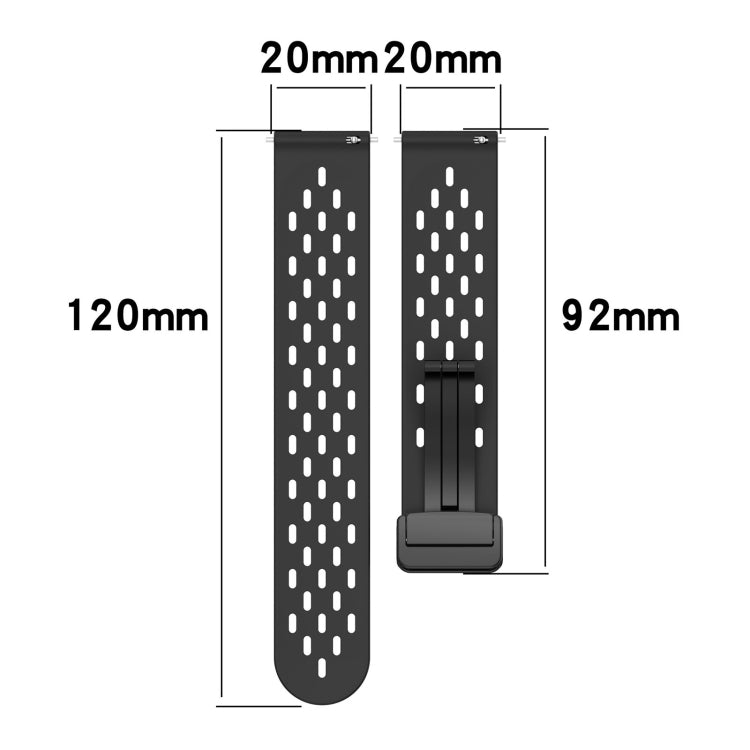 For Amazfit GTR 42mm 20mm Folding Magnetic Clasp Silicone Watch Band(Dark Green) - free shipping - PMC TechLife - Order now!