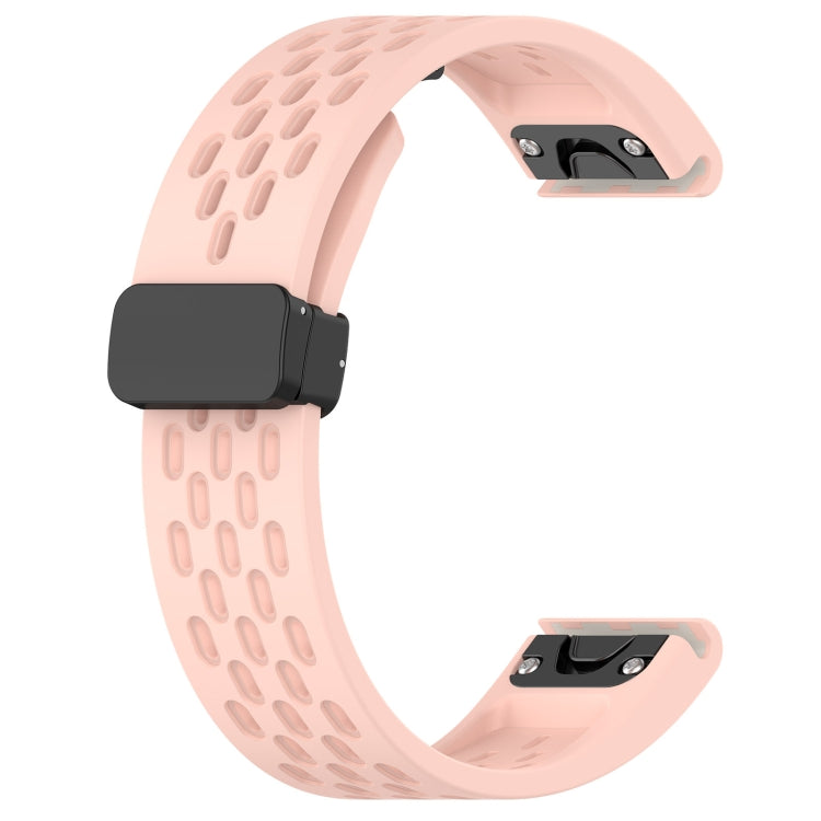 Compatible with Garmin Tactix 7 AMOLED 26mm Folding Buckle Hole Silicone Watch Band(Pink) - free shipping - PMC TechLife - Order now!