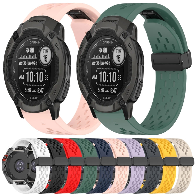 Compatible with Garmin Tactix 7 AMOLED 26mm Folding Buckle Hole Silicone Watch Band(Pink) - free shipping - PMC TechLife - Order now!